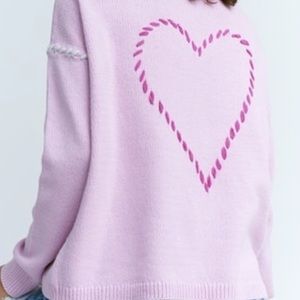 Lisa Todd size Small NWT Love stitched pink sweater